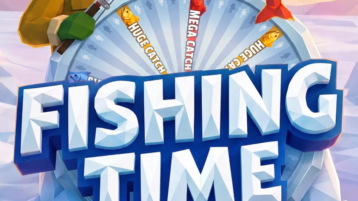 Roda de bônus do jogo Fishing Time em um cenário de inverno nórdico