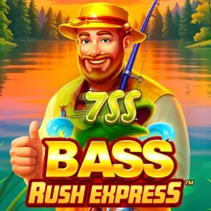 Interface do jogo Bass Rush Express com tema de pesca