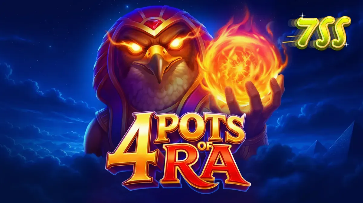 Interface do jogo 4 Pots of Ra com ícones egípcios e potes dourados